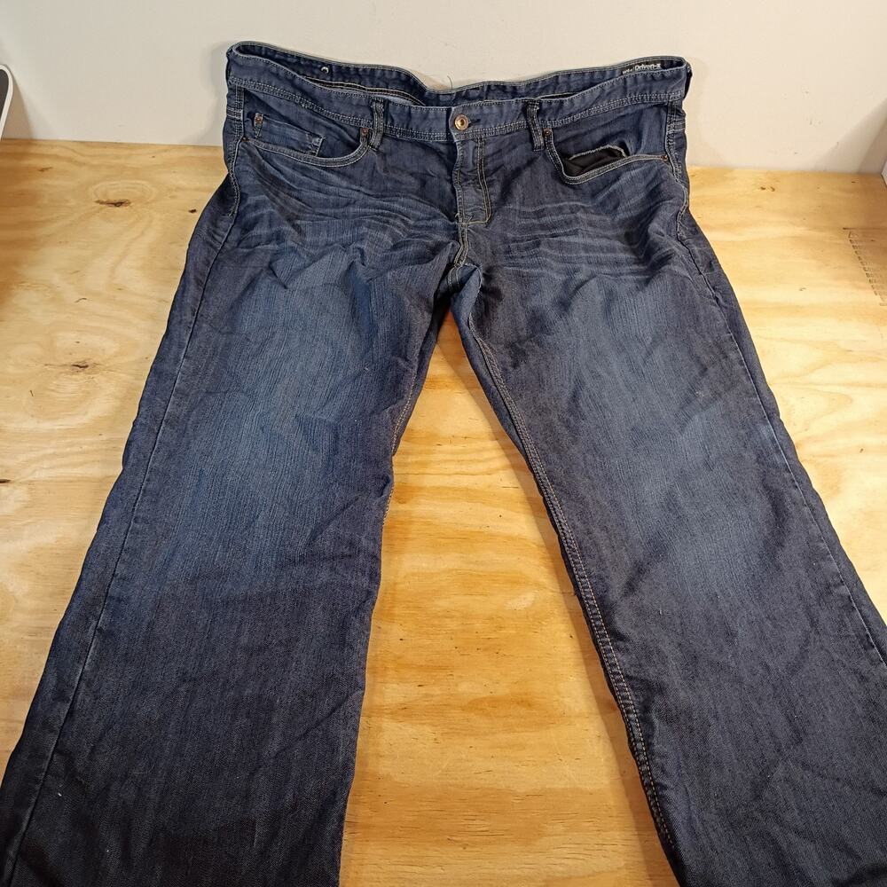 Buffalo David Bitton Driven-X Mens 44x30 Straight Stretch Dark Wash Blue Jeans